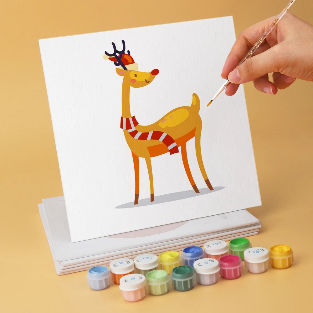 
Paint by Numbers – 6 Mini Paintings | Christmas Toy Figures (Square)