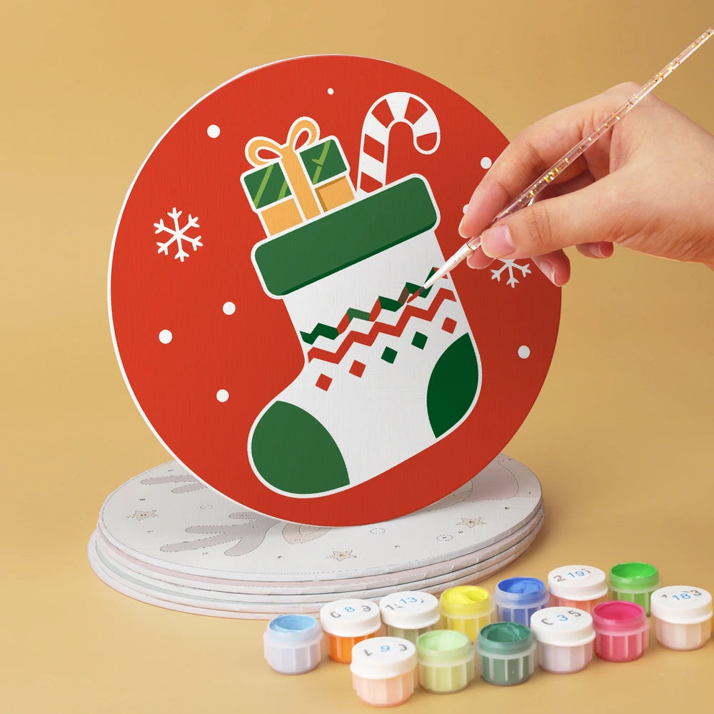
Paint by Numbers – 6 Mini Paintings | Classic Christmas Rounds (Round)