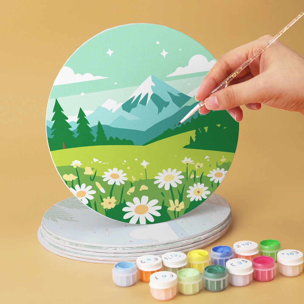 
Paint by Numbers – 6 Mini Paintings | Dream Destination Rounds (Round)