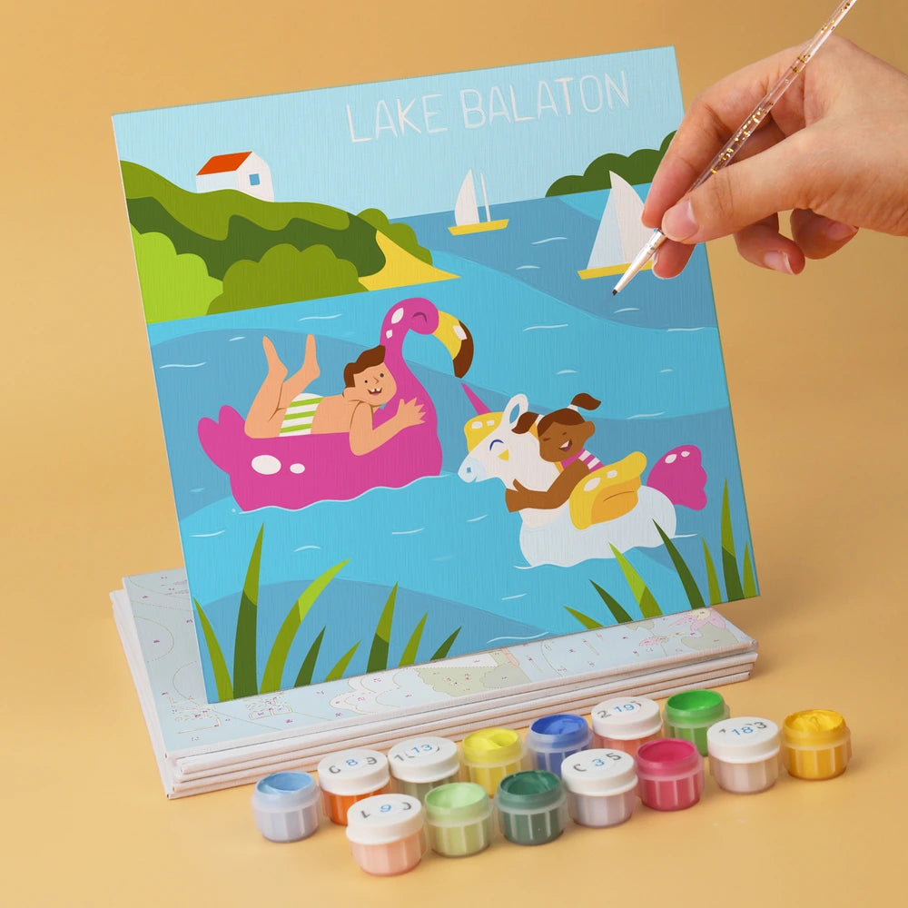 
Paint by Numbers – 6 Mini Paintings | European Holiday Postcards (Square)