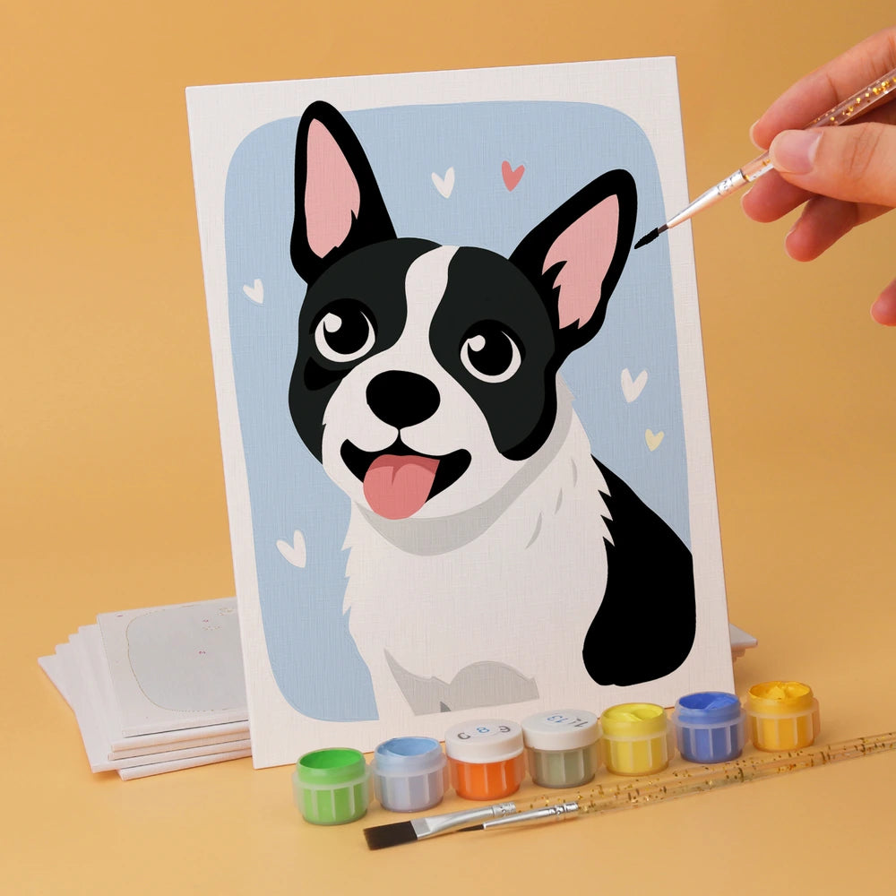 Paint by Numbers – 6 Mini Paintings | Happy Puppy Portraits