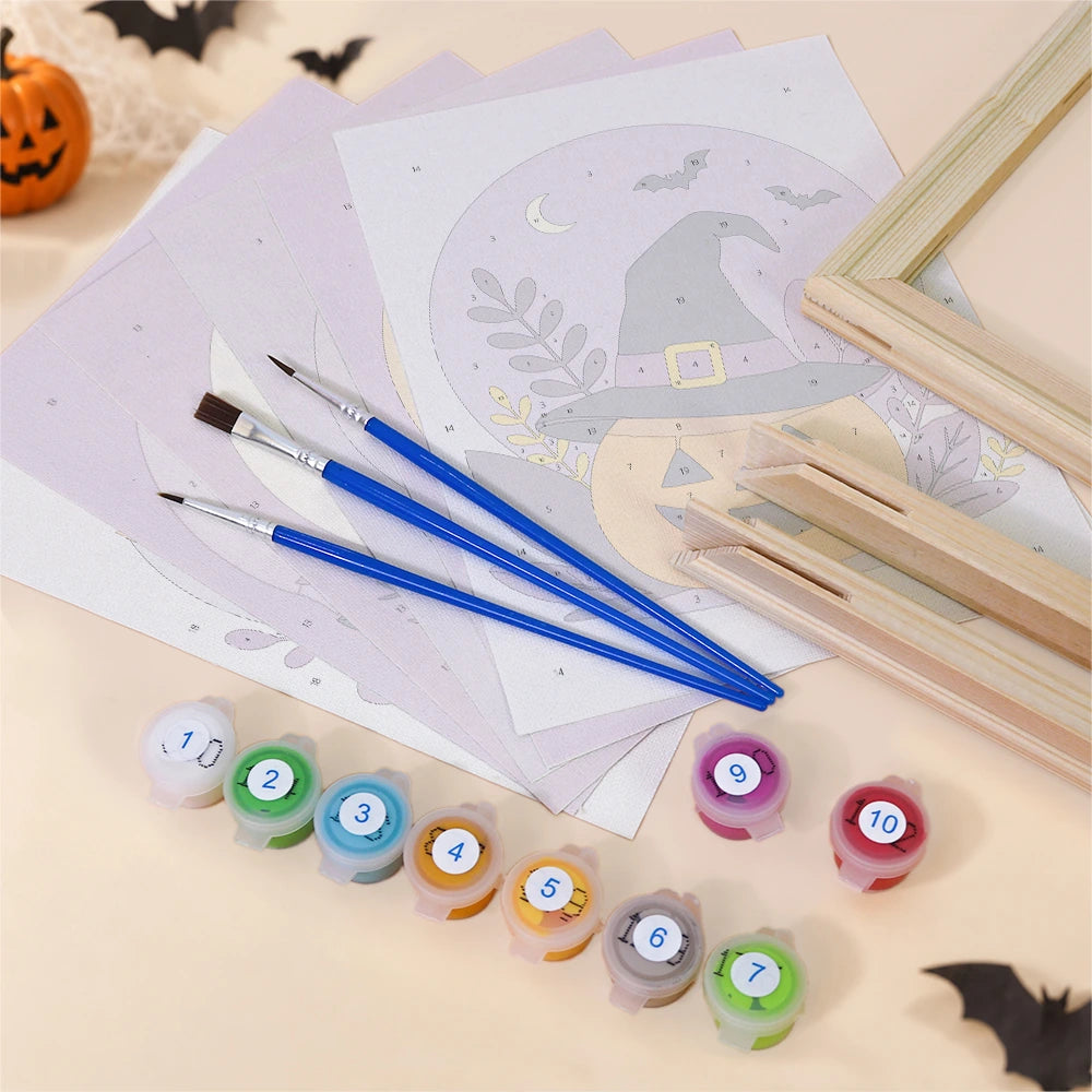 Paint by Numbers – 6 Mini Paintings | Lavender Moon Halloween Set