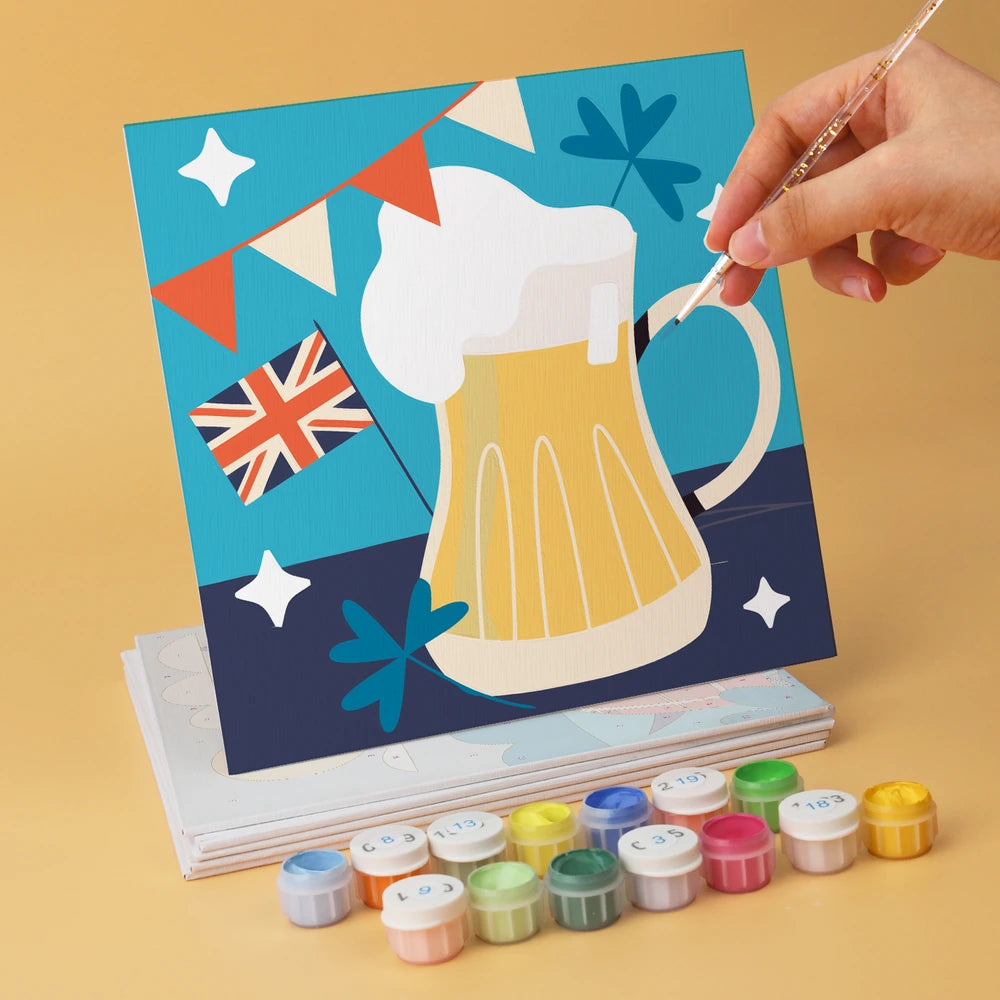 Paint by Numbers – 6 Mini Paintings | London Tea Time Squares (Square)