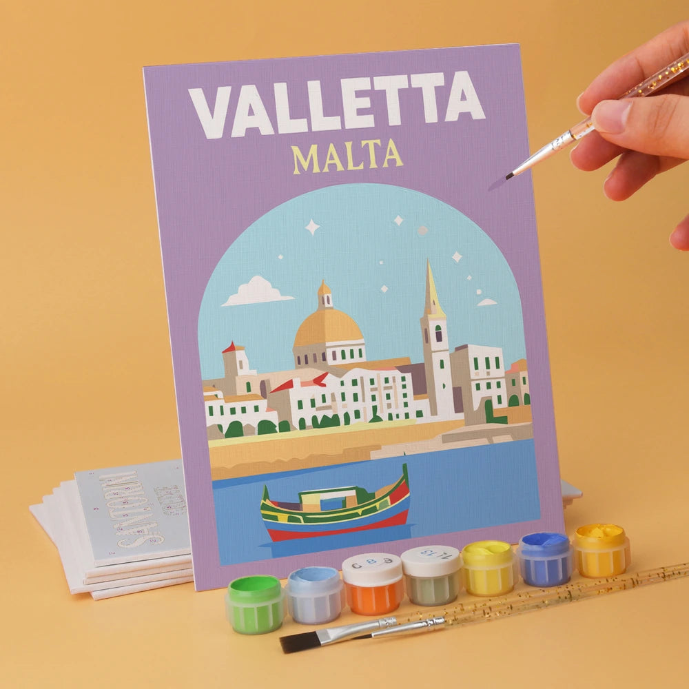 Paint by Numbers – 6 Mini Paintings | Mediterranean Travel Posters