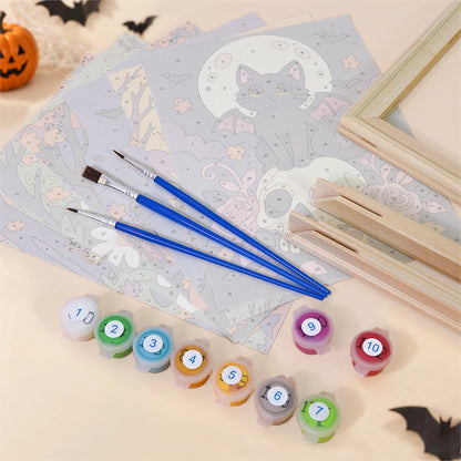 Paint by Numbers – 6 Mini Paintings | Moonlit Autumn Haunts Set