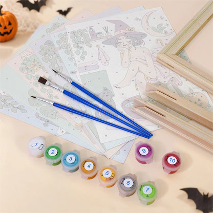 Paint by Numbers – 6 Mini Paintings | Spooky Spa Day Set
