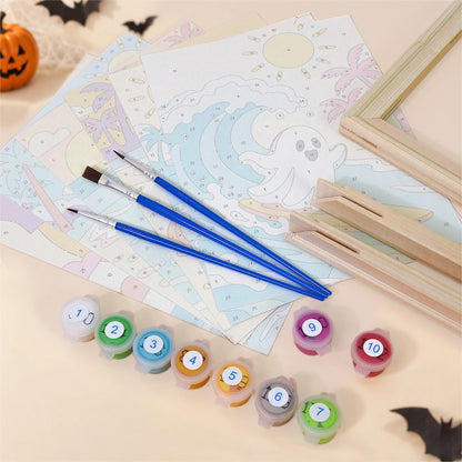 Paint by Numbers – 6 Mini Paintings | Spooky Summer Beach Days Set