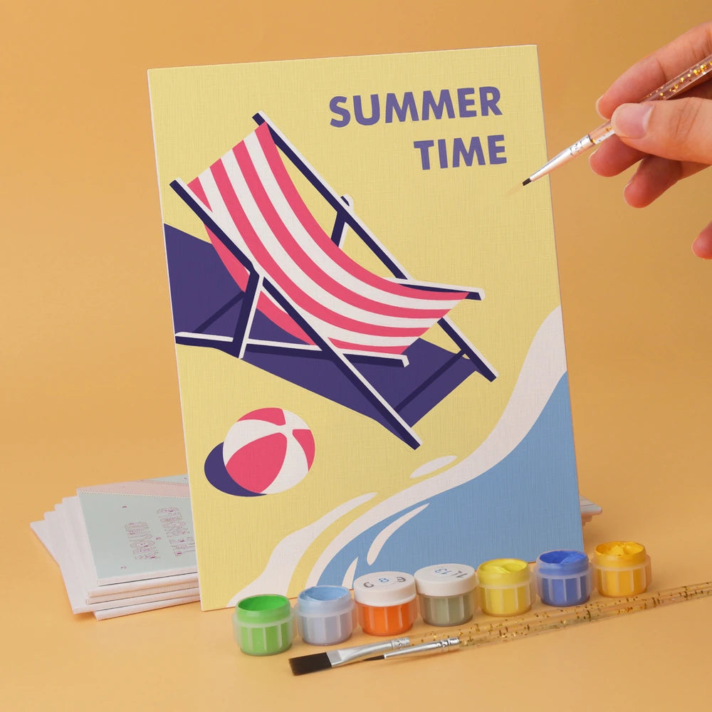 
Paint by Numbers – 6 Mini Paintings | Summer Time Travel Posters