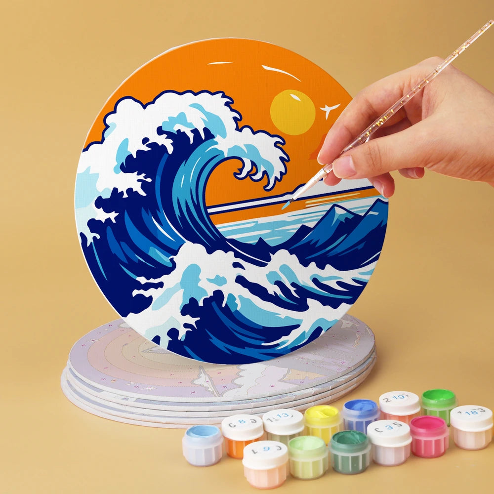 Paint by Numbers – 6 Mini Paintings | Vivid Nature Rounds (Round)