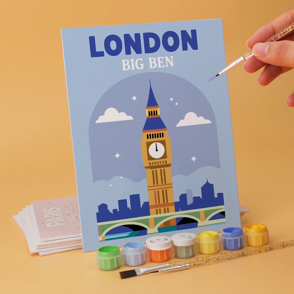 
Paint by Numbers – 6 Mini Paintings | World Landmark Travel Posters