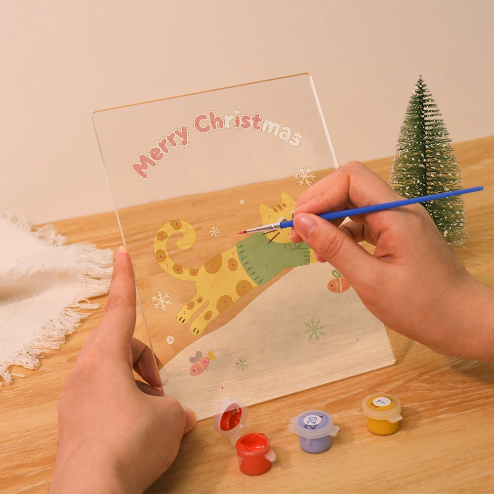 
Paint by Numbers - Christmas Light | Cat Sledding down the Hill