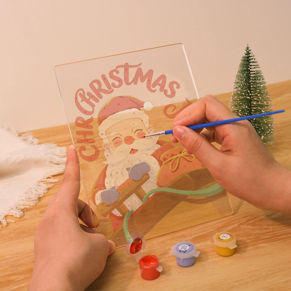Paint by Numbers - Christmas Light | Laughing Santa with Gift Sack