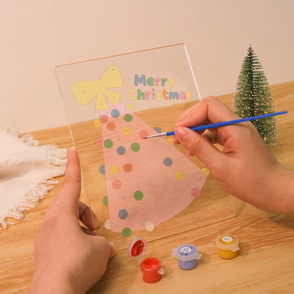 
Paint by Numbers - Christmas Light | Pink Party Hat Tree