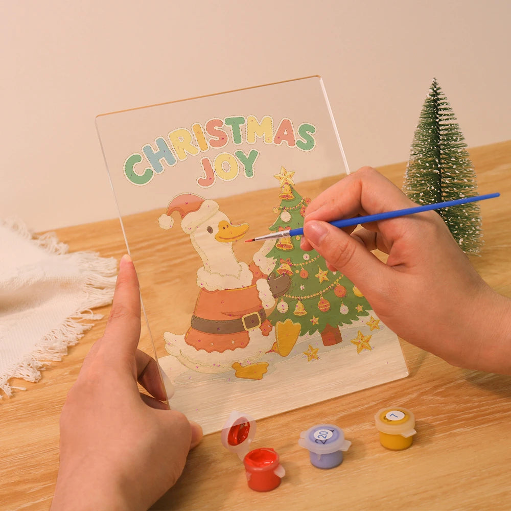 
Paint by Numbers - Christmas Light | Santa Duck Decorating the Tree