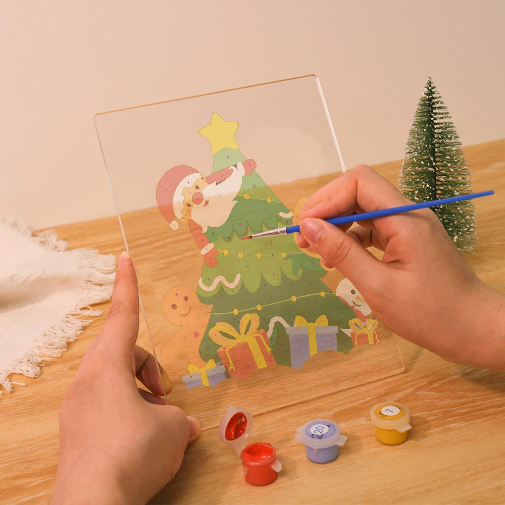Paint by Numbers - Christmas Light | Santa Duck Trimming the Tree