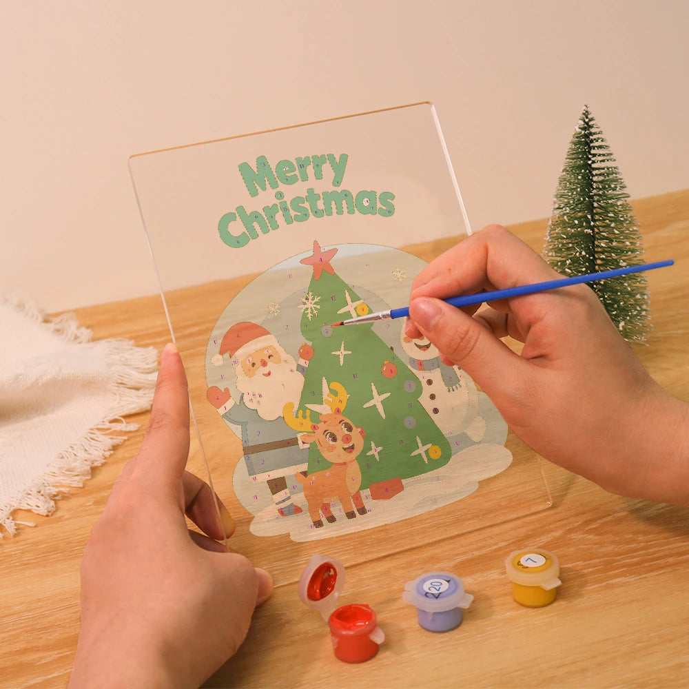 Paint by Numbers - Christmas Light | Santa and Friends at the Tree