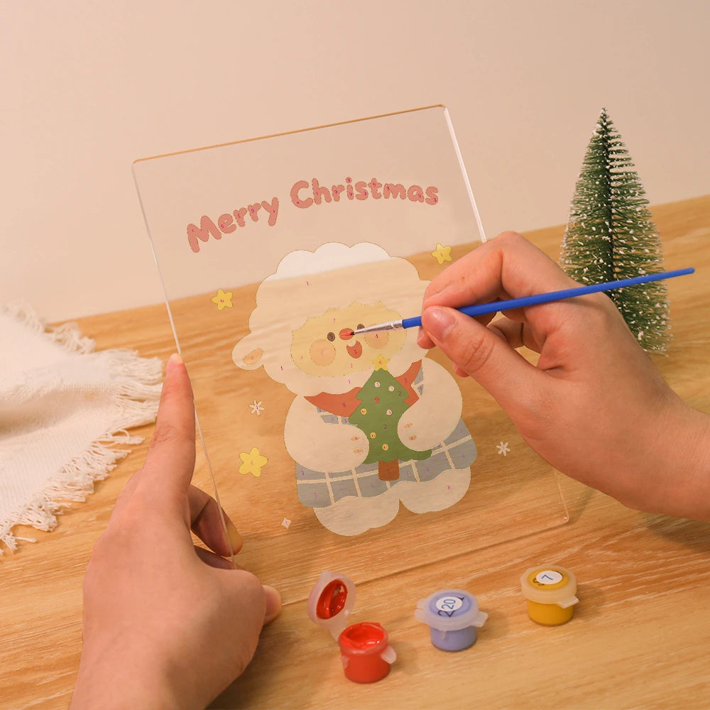 
Paint by Numbers - Christmas Light | Sheep Holding a Christmas Tree