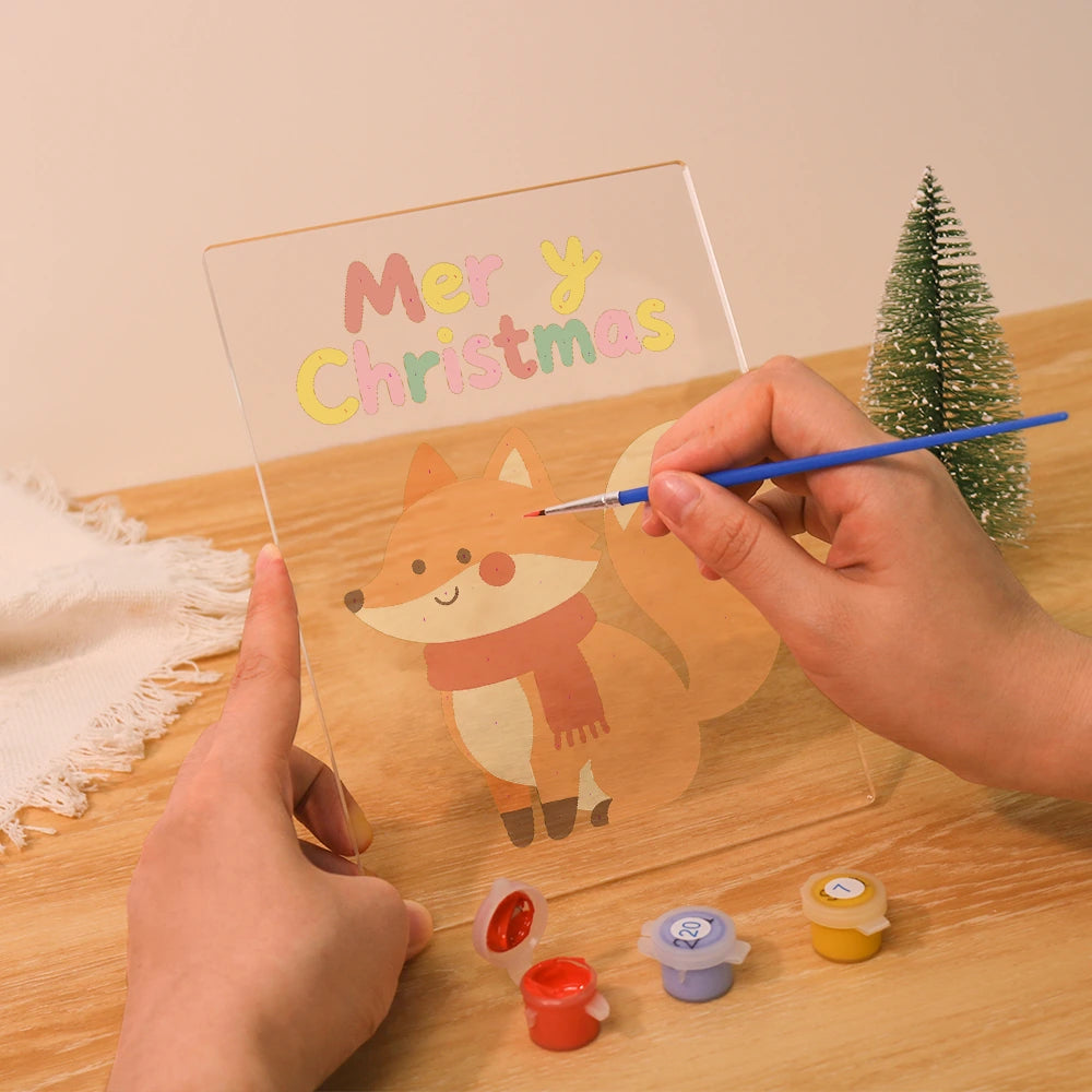 Paint by Numbers - Christmas Light | Winter Fox with a Red Scarf