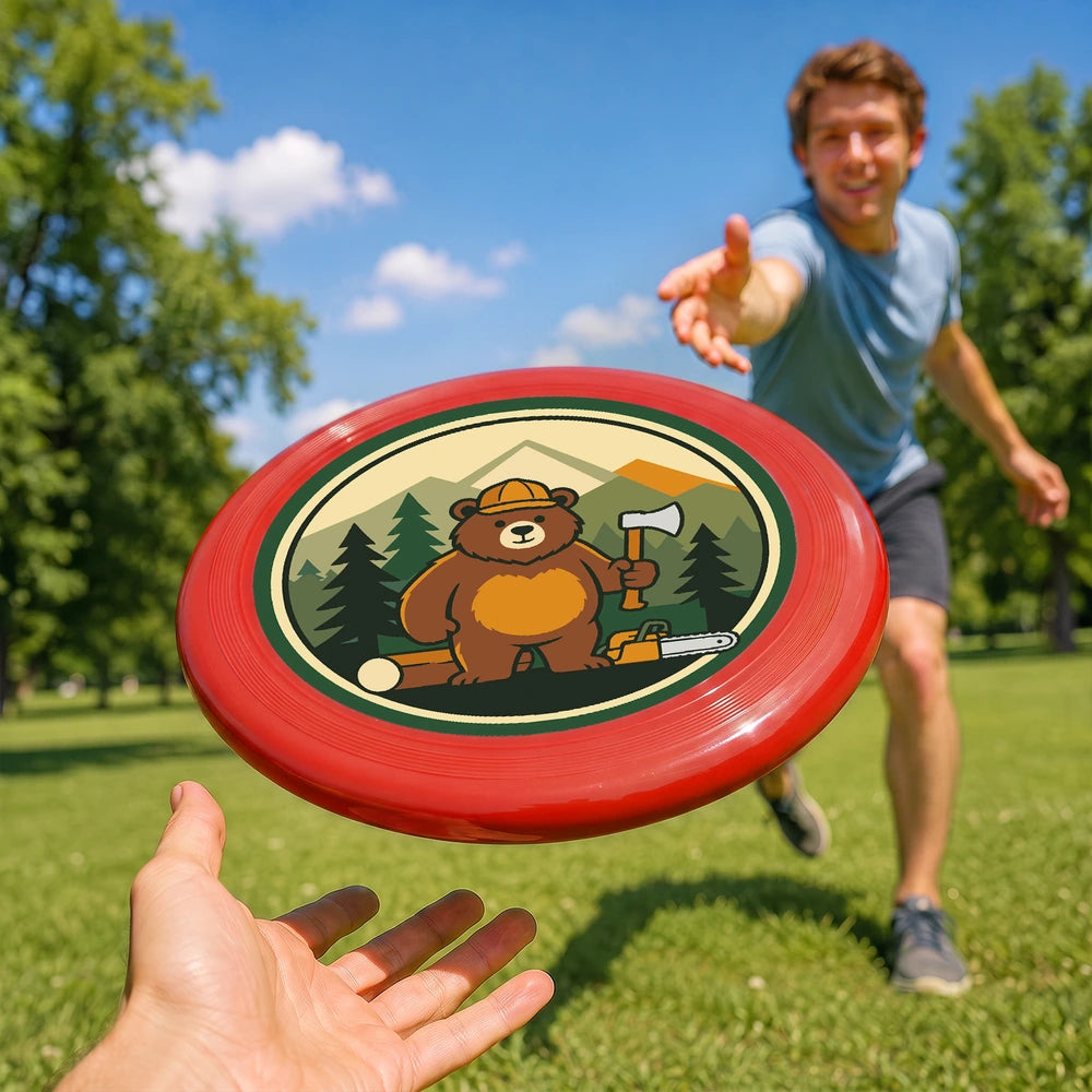 
Paint by Numbers - Frisbee | Camping Bear with an Axe