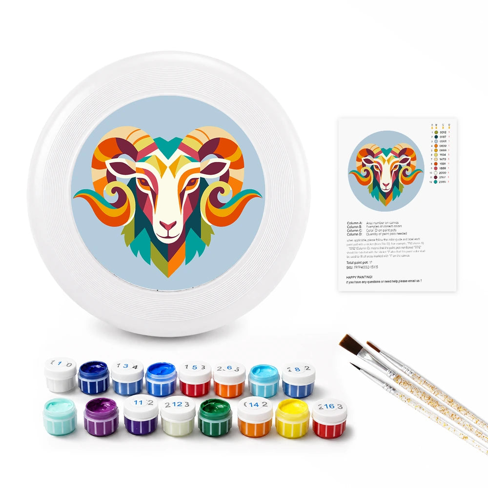 
Paint by Numbers - Frisbee | Colorful Ram Head
