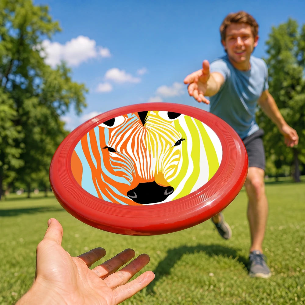 
Paint by Numbers - Frisbee | Colorful Zebra Face