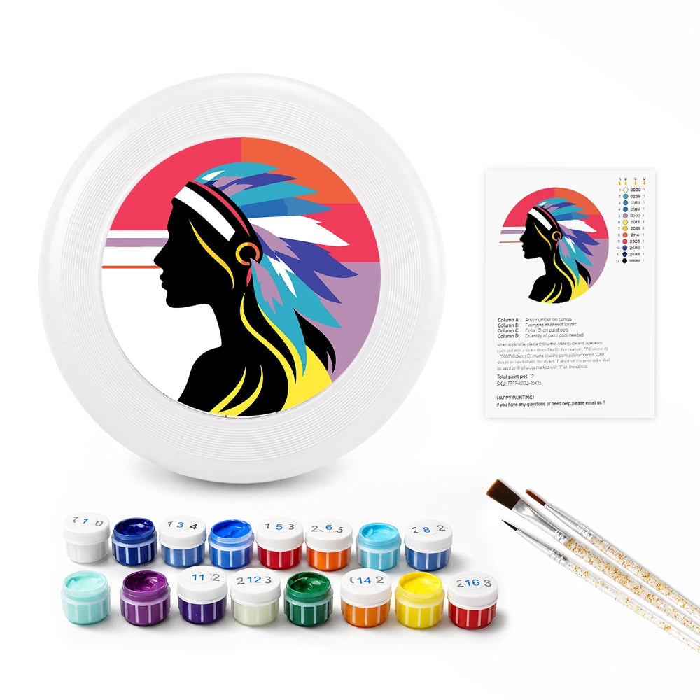 
Paint by Numbers - Frisbee | Feather Headdress Portrait