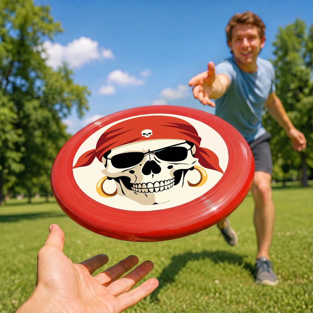 Paint by Numbers - Frisbee | Pirate Skull in Red
