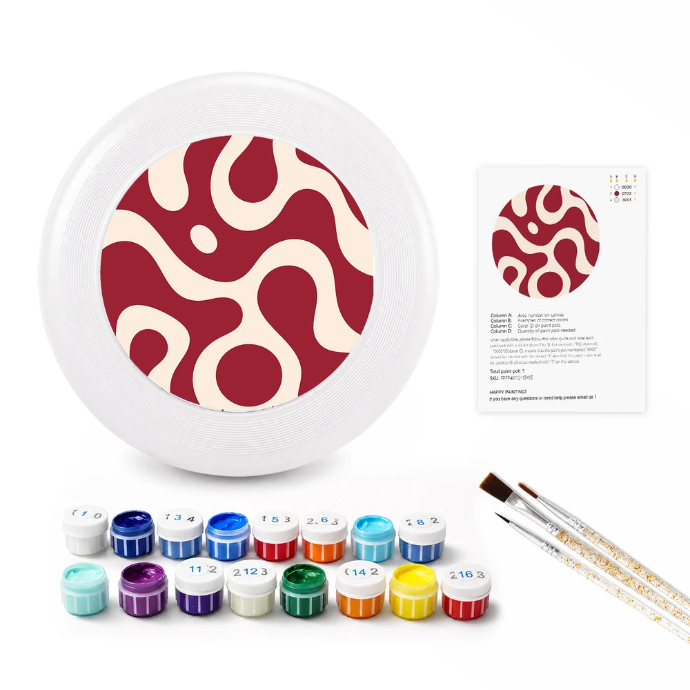 
Paint by Numbers - Frisbee | Red Squiggle Pattern