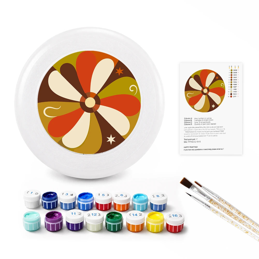 Paint by Numbers - Frisbee | Retro Brown Flower