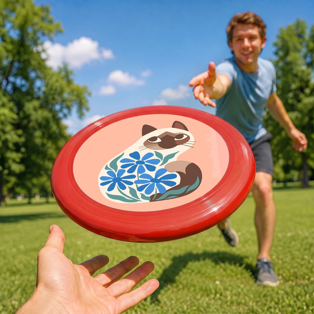 
Paint by Numbers - Frisbee | Siamese Cat with Blue Flowers