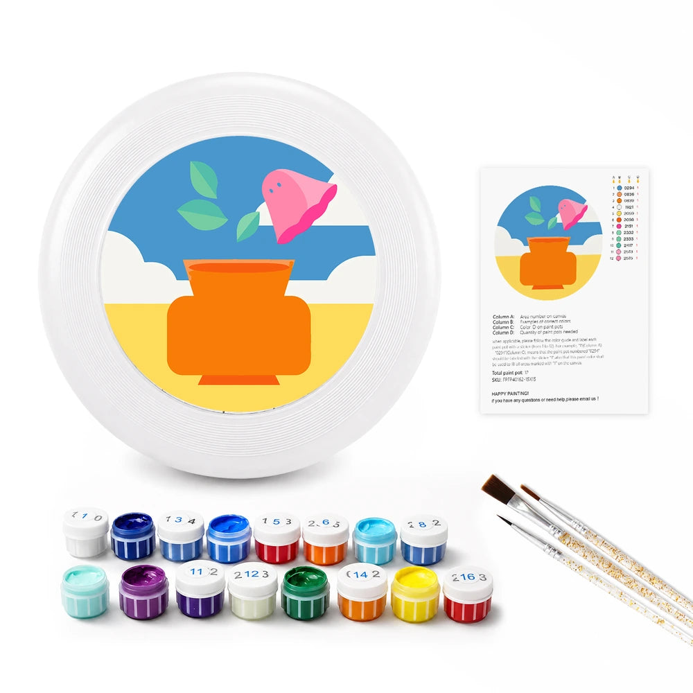 
Paint by Numbers - Frisbee | Vase with a Bird