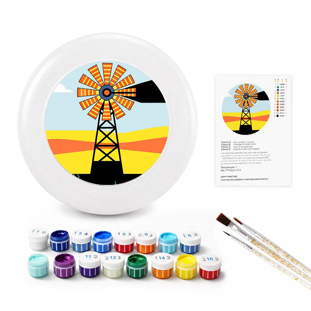 Paint by Numbers - Frisbee | Windmill at Sunset