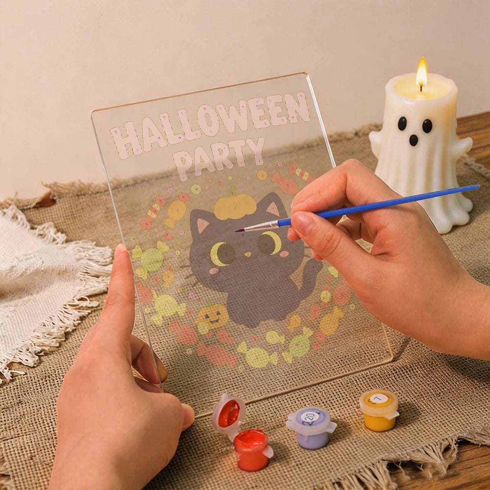 
Paint by Numbers - Halloween Light | Halloween Party Kitten