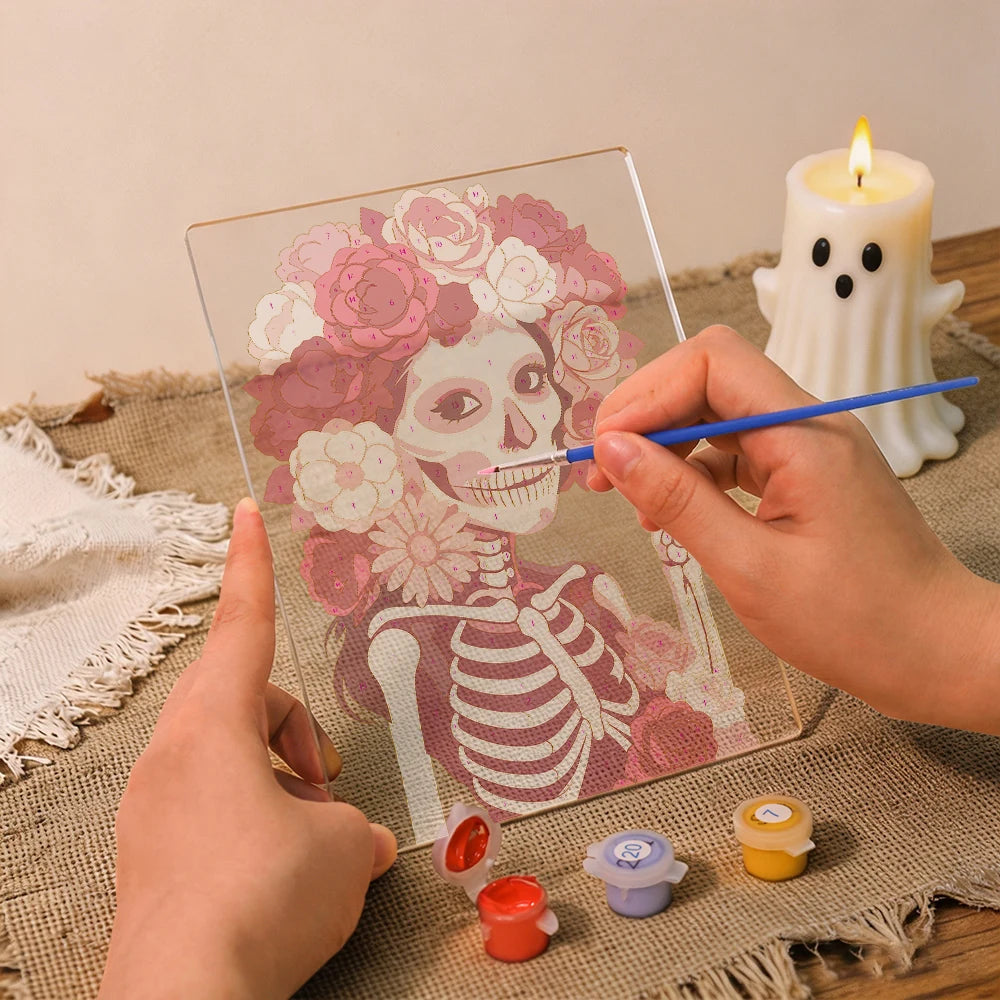 
Paint by Numbers - Halloween Light | Rose Skull Lady