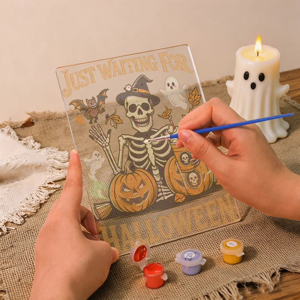 
Paint by Numbers - Halloween Light | Skeleton Waiting for Halloween