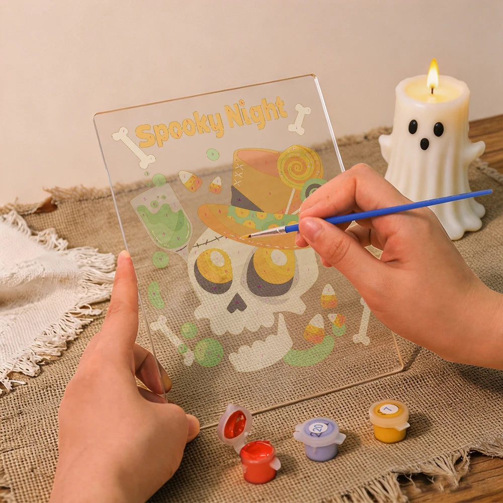 Paint by Numbers - Halloween Light | Spooky Night Party Skull