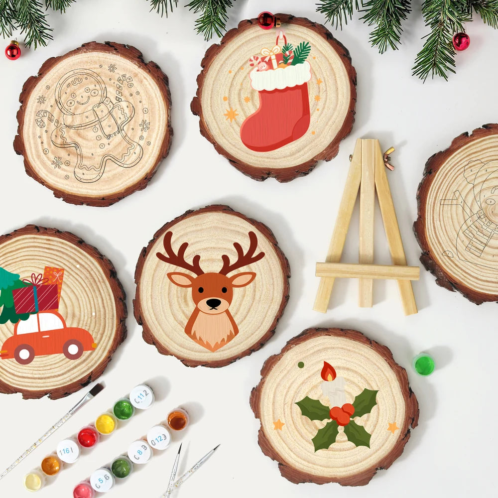 Paint by Numbers - Wood Slice | Reindeer Face