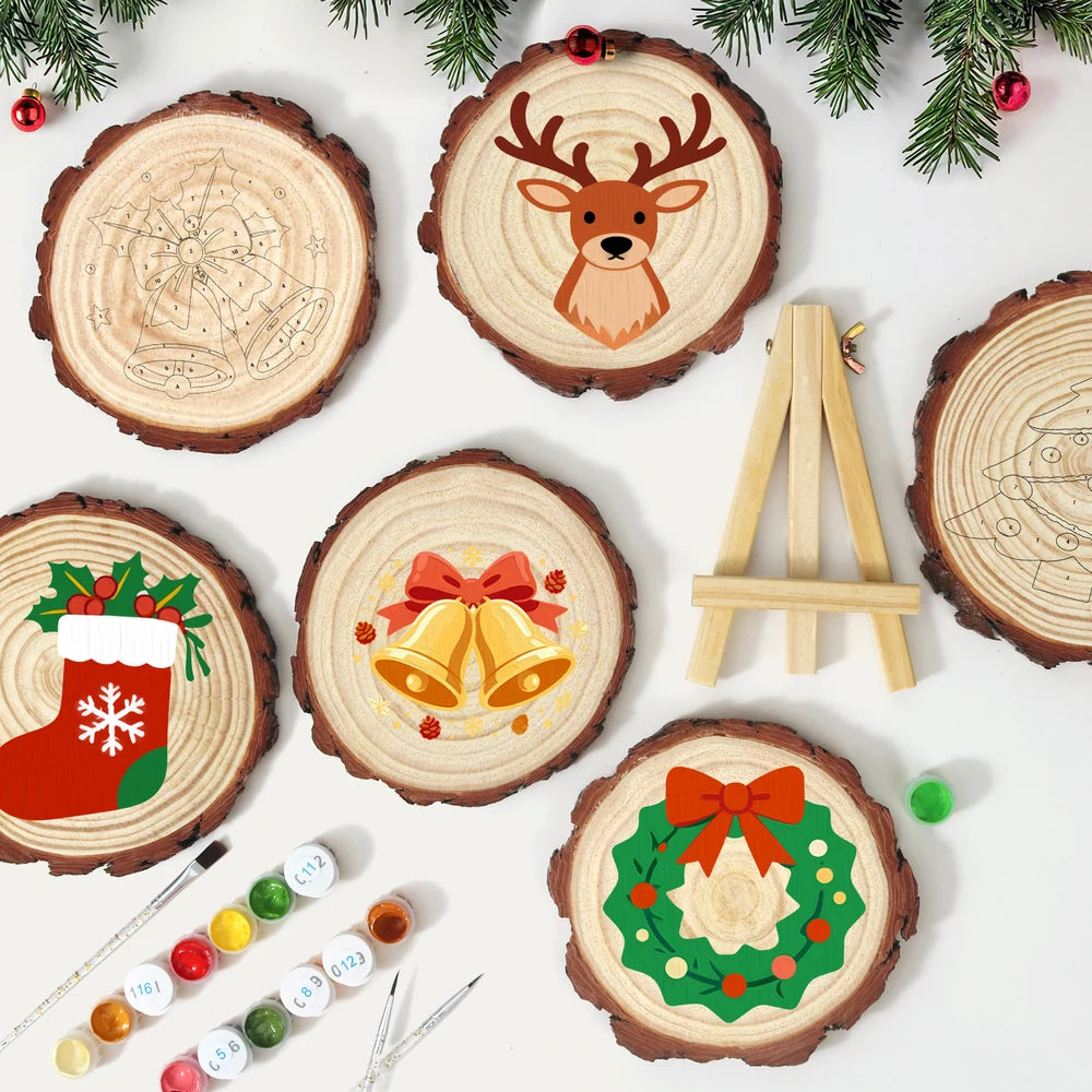 
Paint by Numbers - Wood Slice | Ringing Christmas Bells