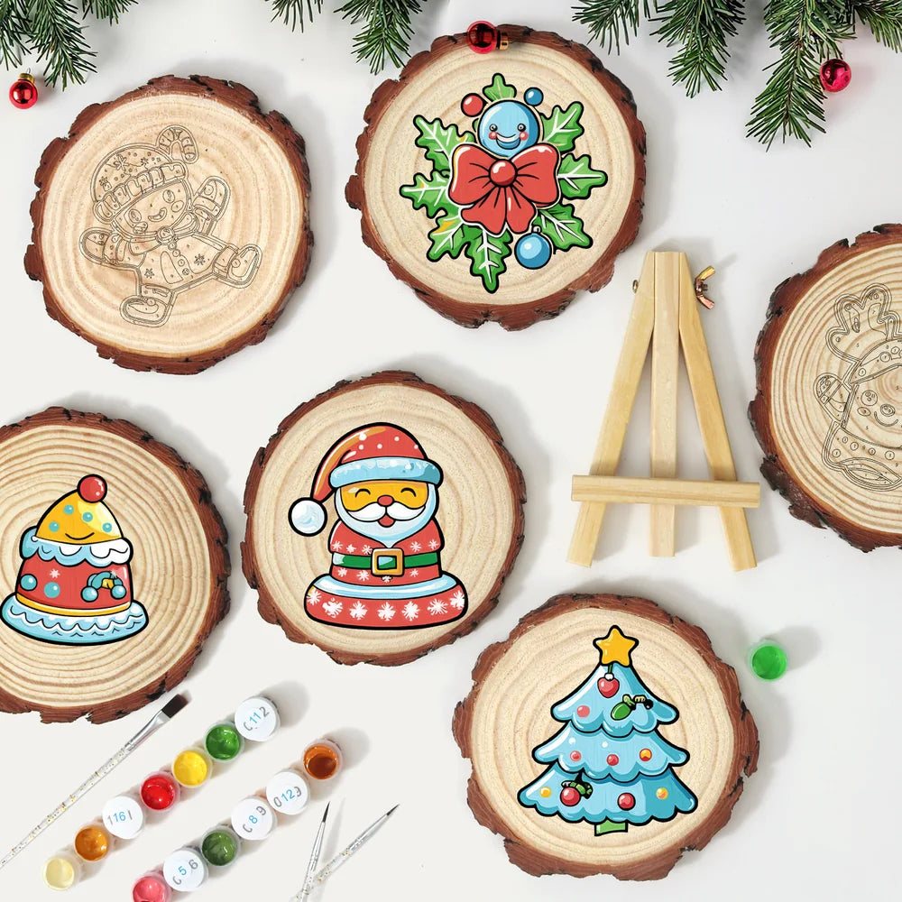 
Paint by Numbers - Wood Slice | Santa Cookie