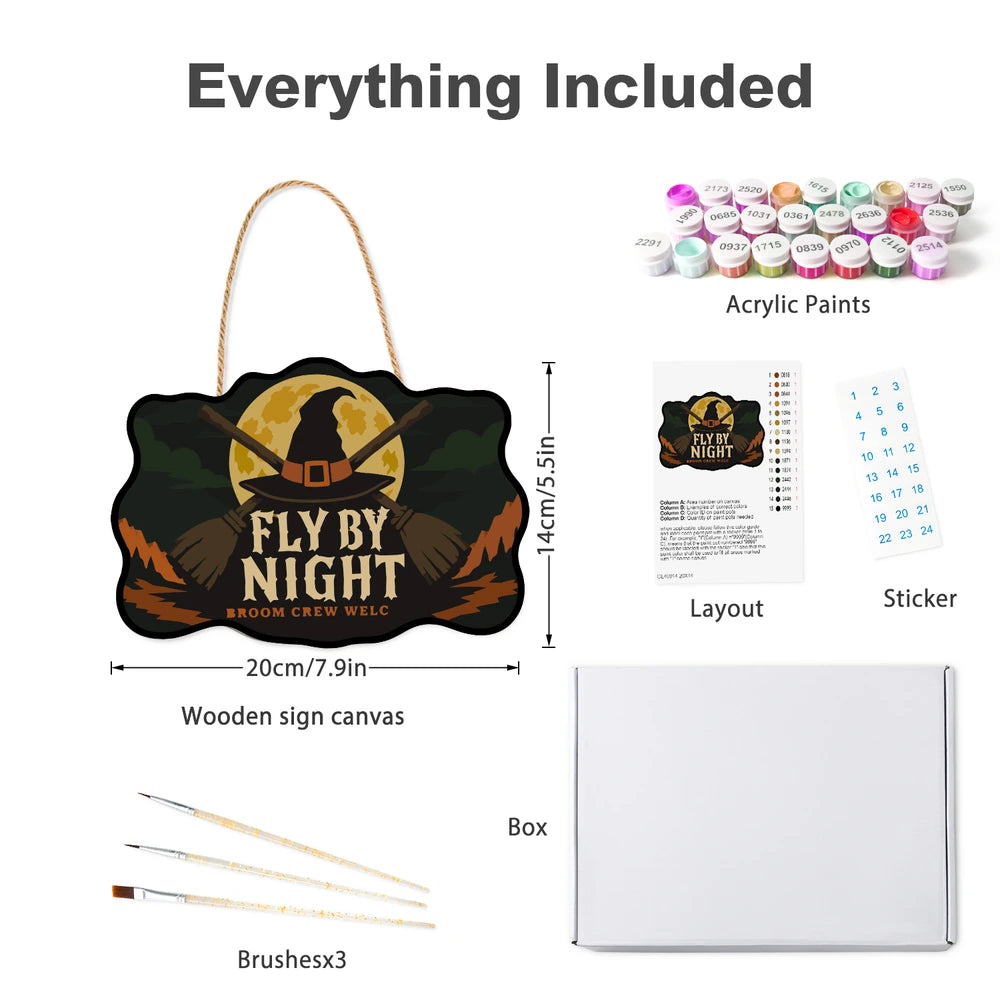 Paint by Numbers - Wooden Door Hanger | Fly by Night