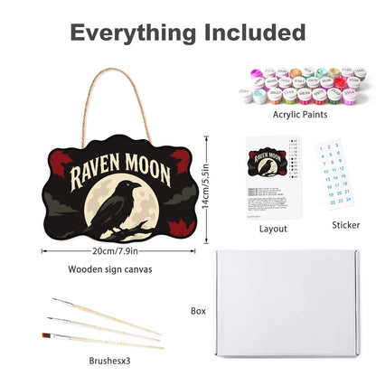 Paint by Numbers - Wooden Door Hanger | Raven Moon