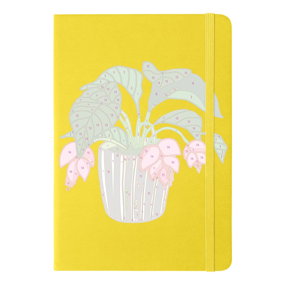 
Paint by Numbers Hardcover Journal Notebook - Flowering Potted Plant
