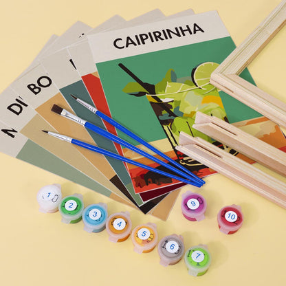Paint by Numbers – 6 Mini Paintings | Elegant Cocktails Set