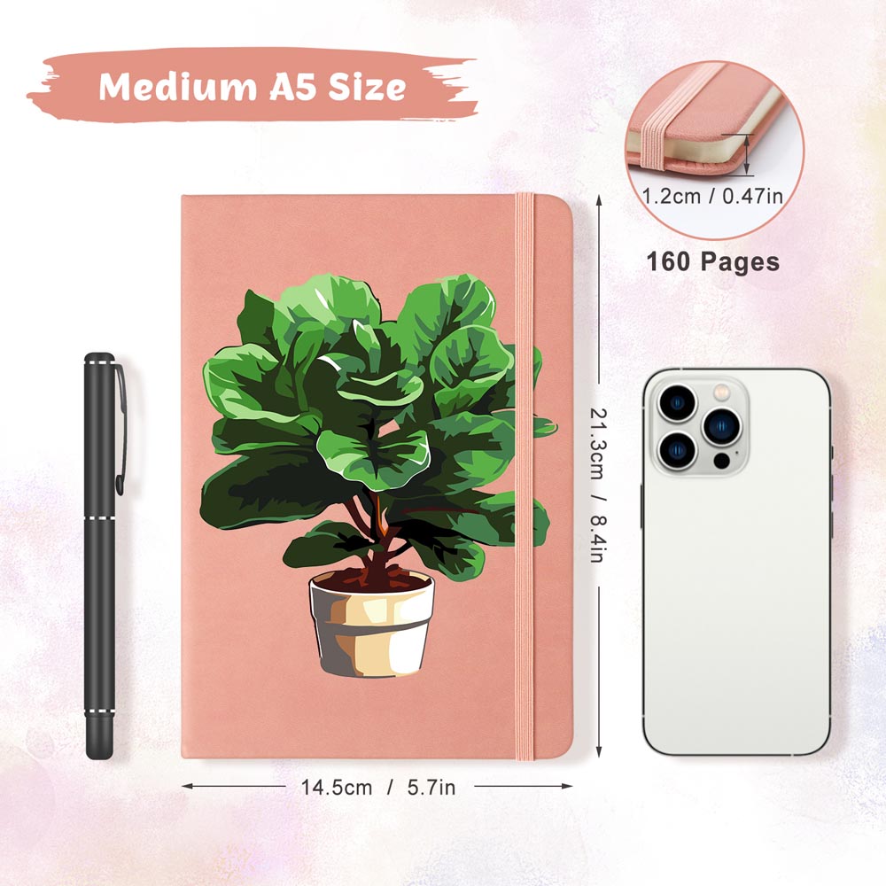 Paint by Numbers Hardcover Journal Notebook - Potted Plant