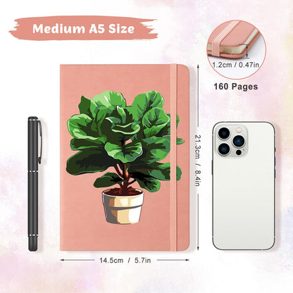 Paint by Numbers Hardcover Journal Notebook - Potted Plant