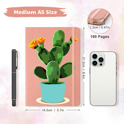 Paint by Numbers Hardcover Journal Notebook - Flowering Cactus