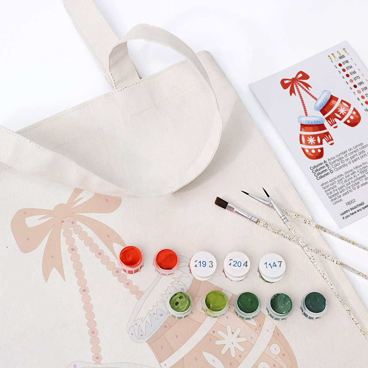 
Paint by Numbers – DIY Totebag | Winter Mittens