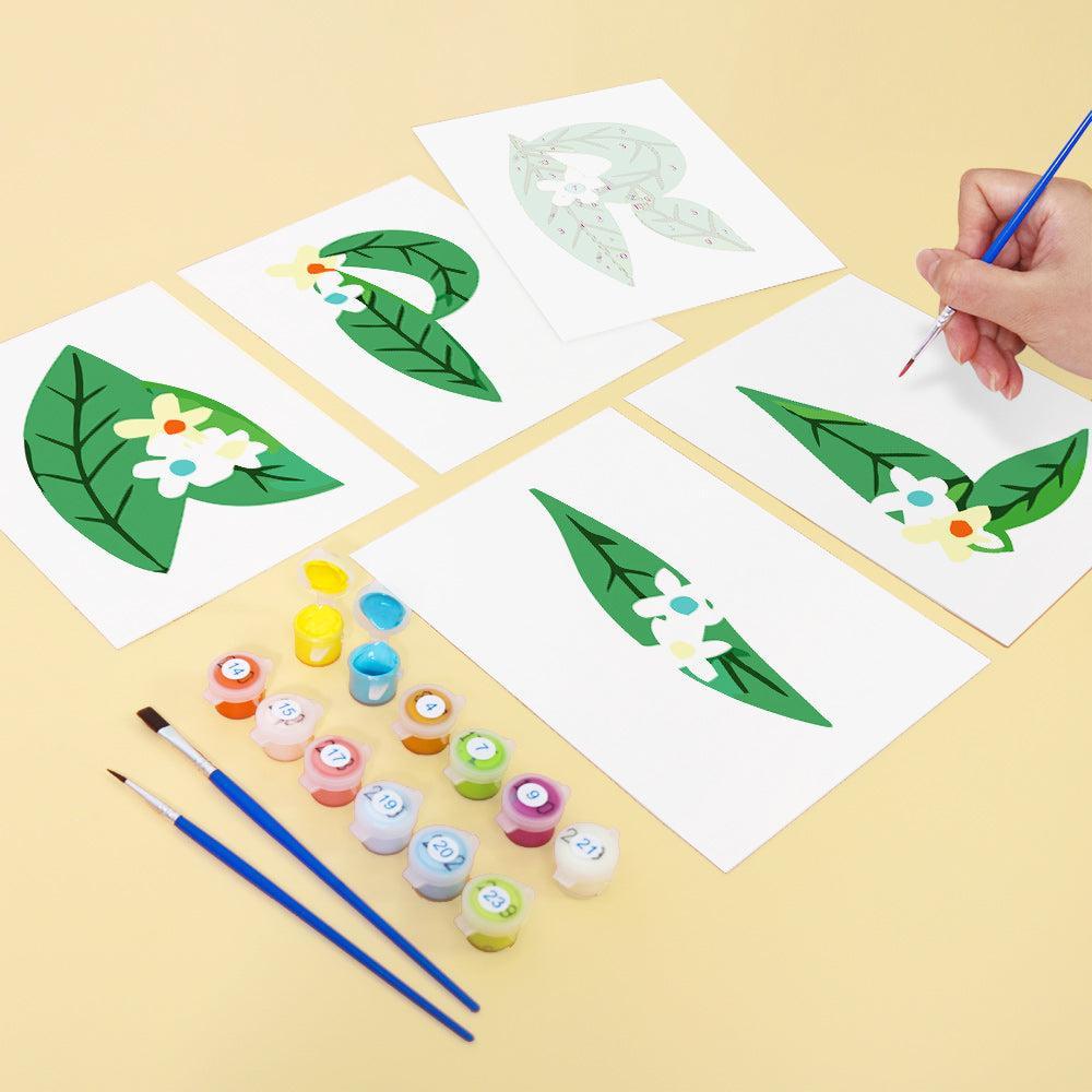 Paint by Numbers – Alphabet Painting Kit | A to Z Leafy Green Letters