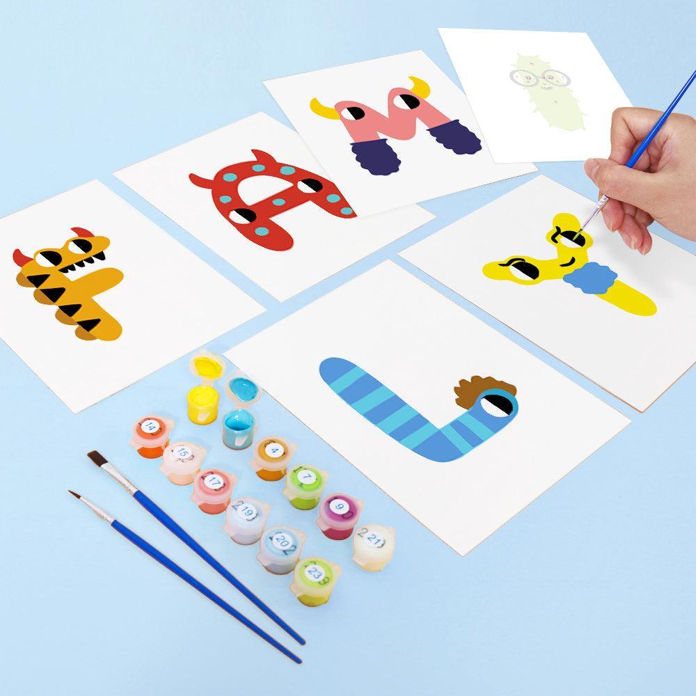 Paint by Numbers – Alphabet Painting Kit | A to Z Funny Monsters