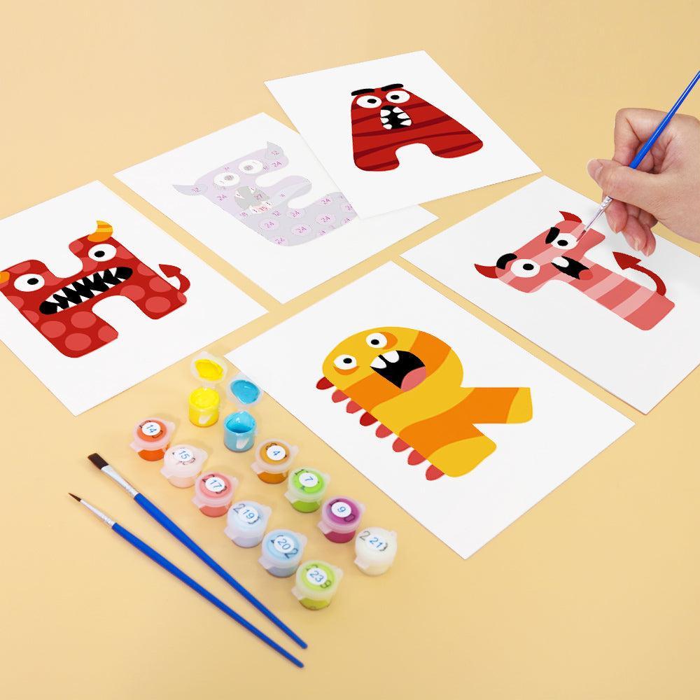 Paint by Numbers – Alphabet Painting Kit | Bold & Colorful Monsters A–Z